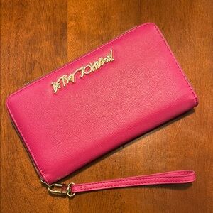 Betsey Johnson Pink Wristlet Wallet